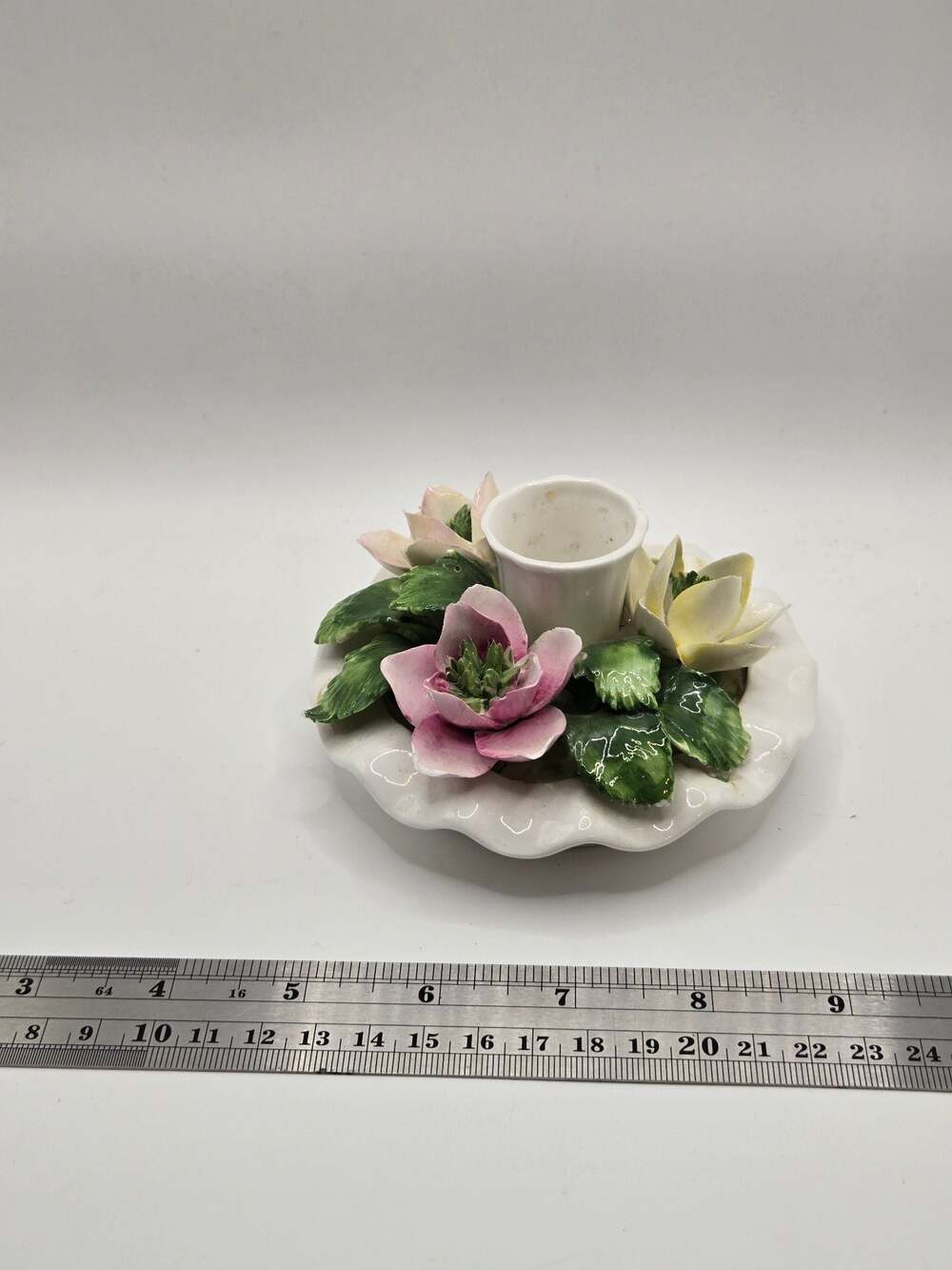 Radnor Bone China Floral Candle Holder Staffordshire England